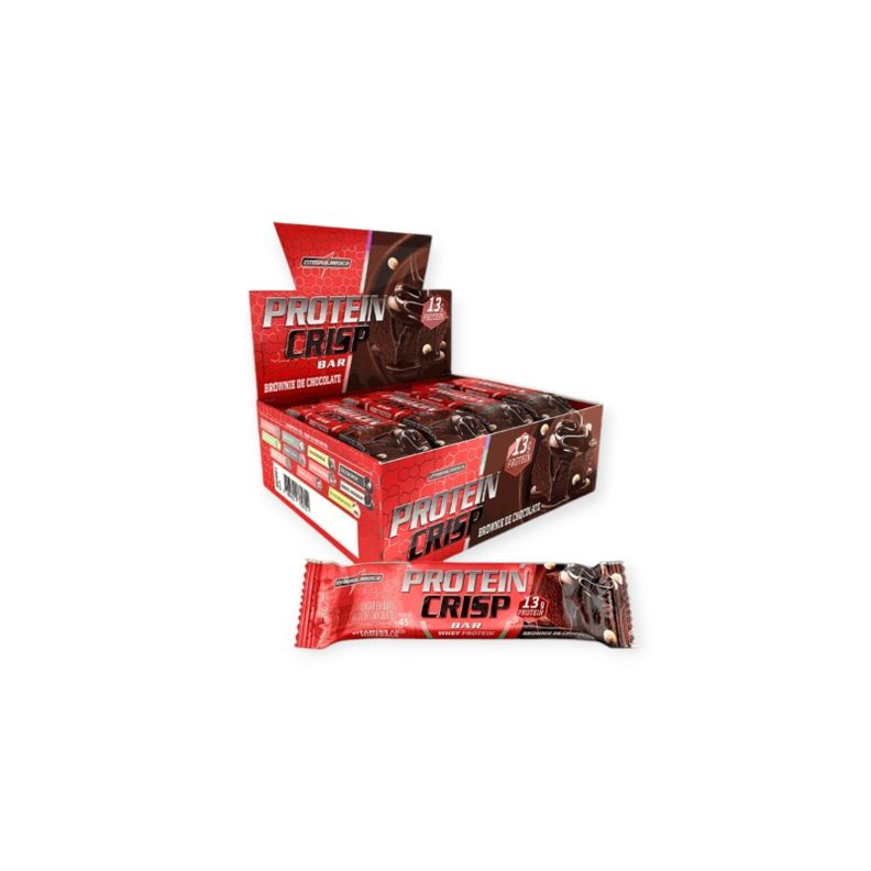 BOX 12 BARRAS PROTEIN CRIPS BAR BROWNIE DE CHOCOLATE - INTEGRALMEDICA-0