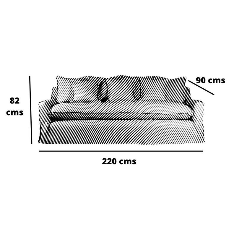 Sofa Gema 2,2 Mts Gris con funda-3
