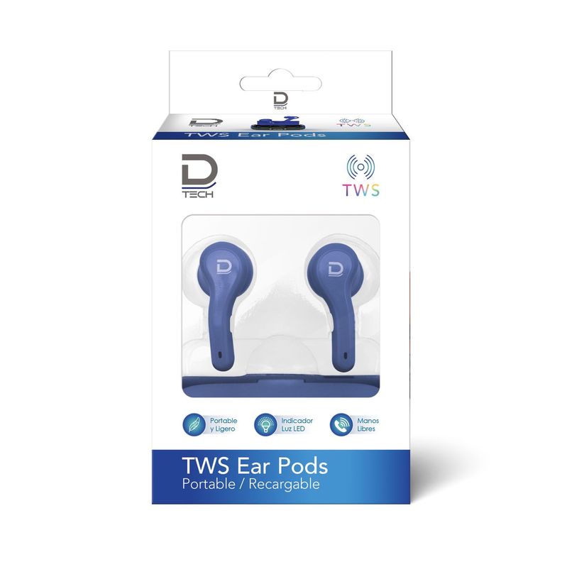 Ear Pods TWS Bluetooth 5.0 Azul-2