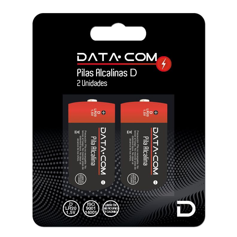 Pila Alcalina D Display 2 unidades Datacom Pronobel-1