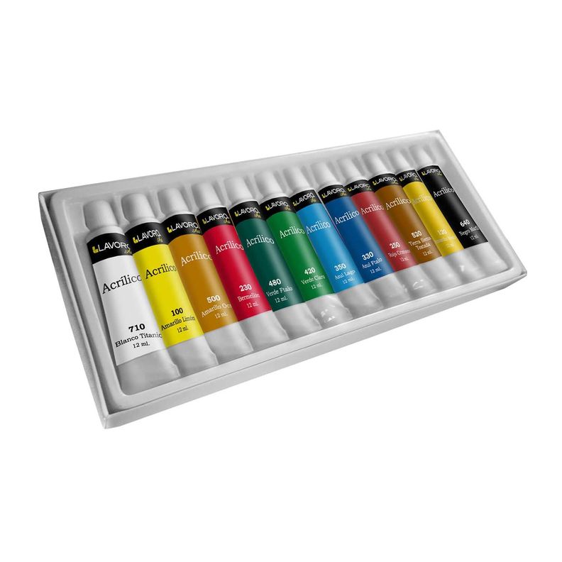 Pintura Acrilica 12 Colores Pomo Lavoro-1
