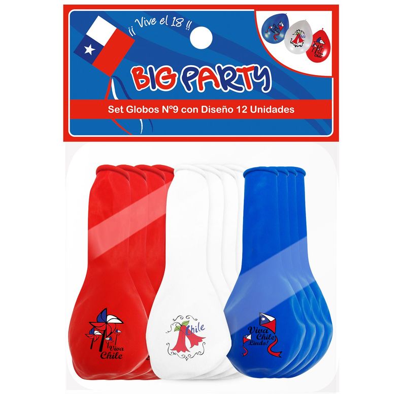 Set 12 Globos Impresos Big Party-0