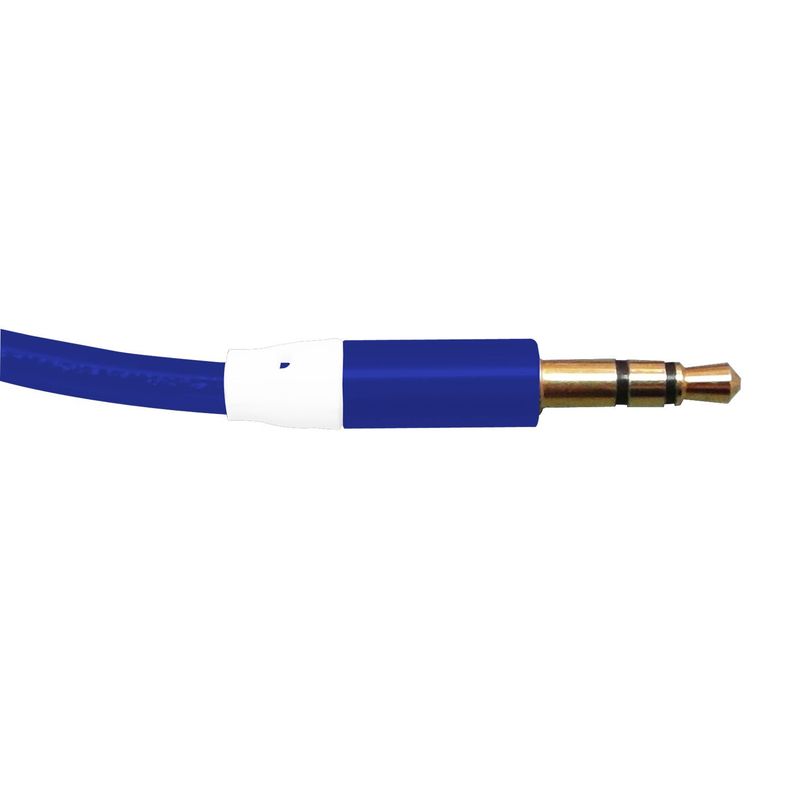 Cable Espiral Audio 3.5 a 3.5 Punta Metal Azul 1 metro-2