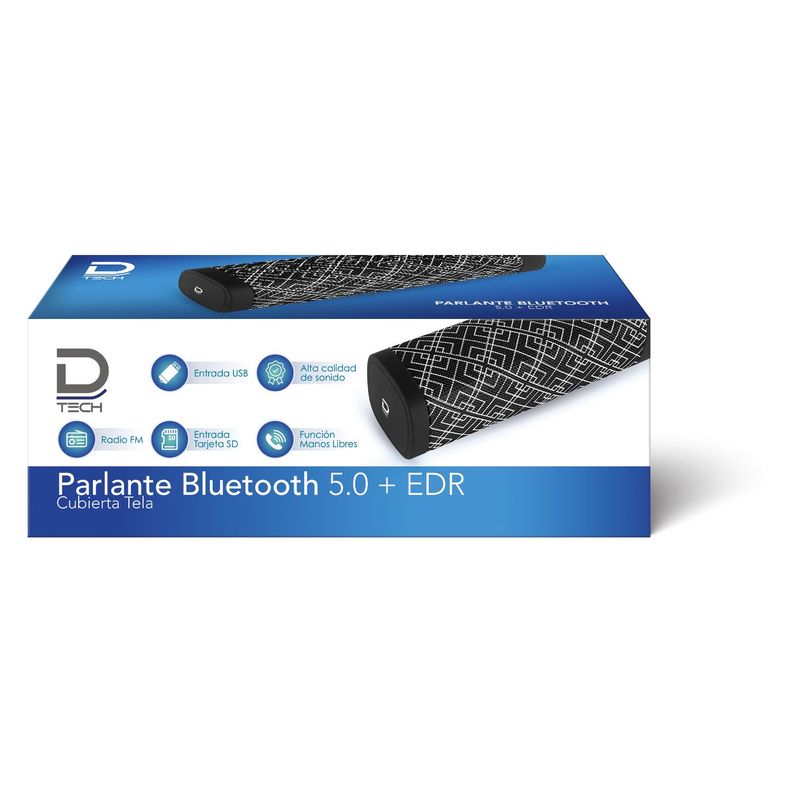 Parlante Bluetooth 5.0 + EDR Cubierta Tela Negro-0