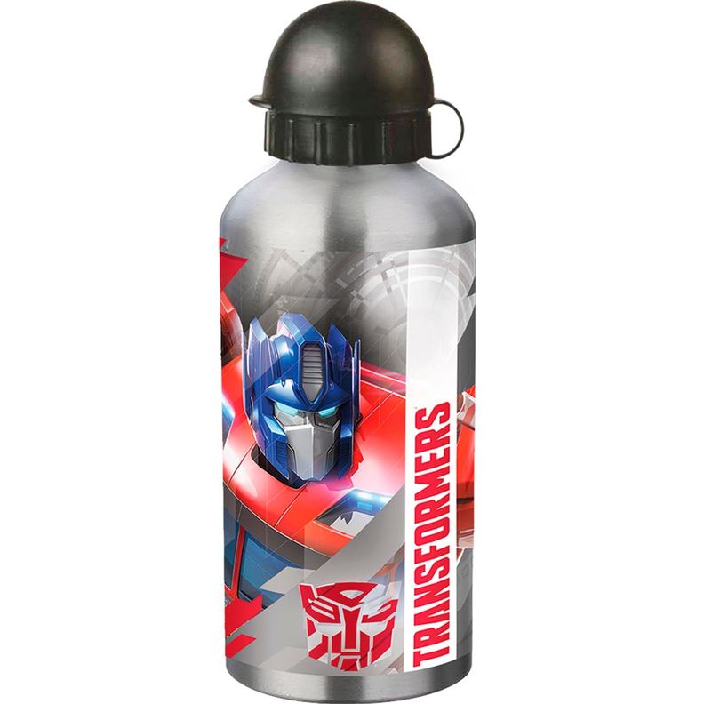 Botella Aluminio Tapa Redonda Transformers-1