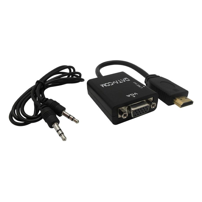 Adaptador HDMI Con Audio a VGA Datacom Pronobel-0
