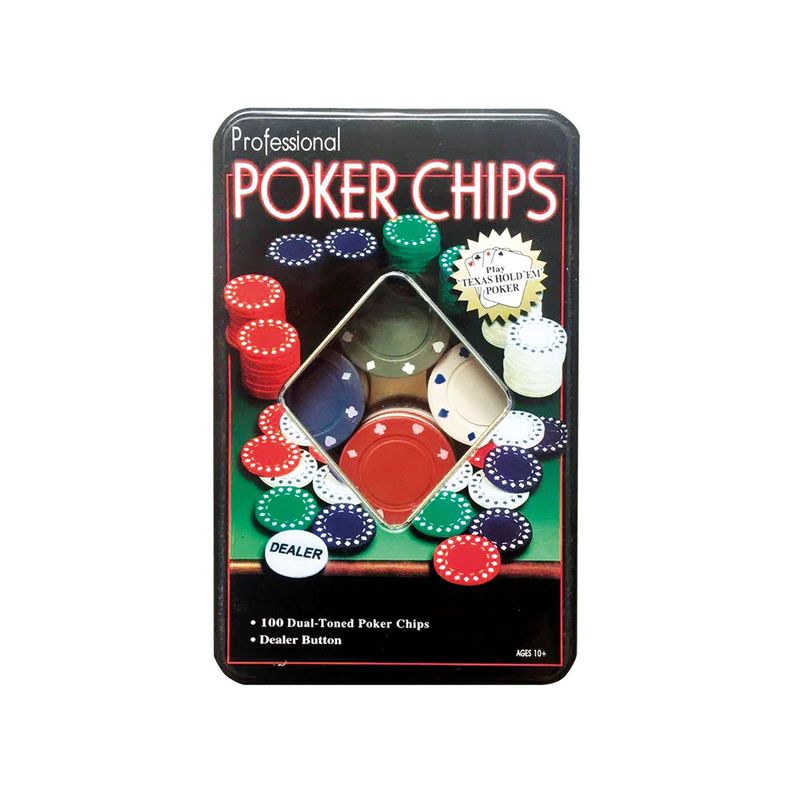 Juego De Casino Fichas En Caja Metálica Nobel Toys-0
