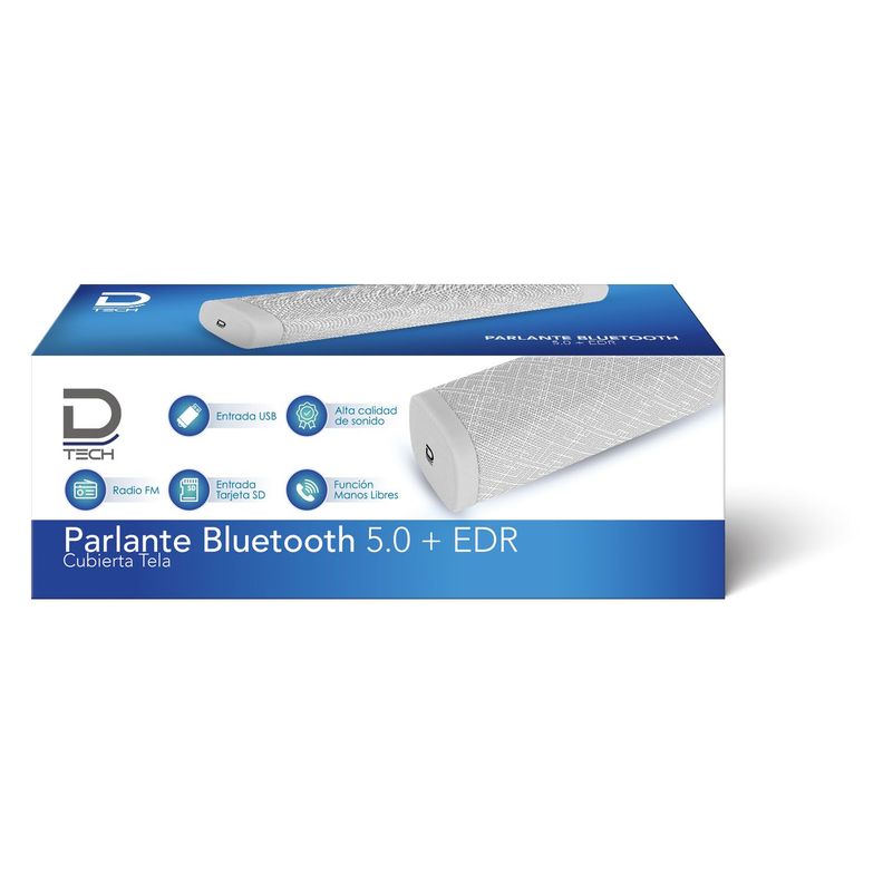 Parlante Bluetooth 5.0 + EDR Cubierta Tela Blanco-0