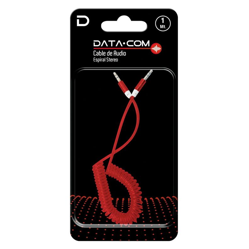 Cable Audio 3.5 a 3.5 Punta Metal Rojo 1 metro-1