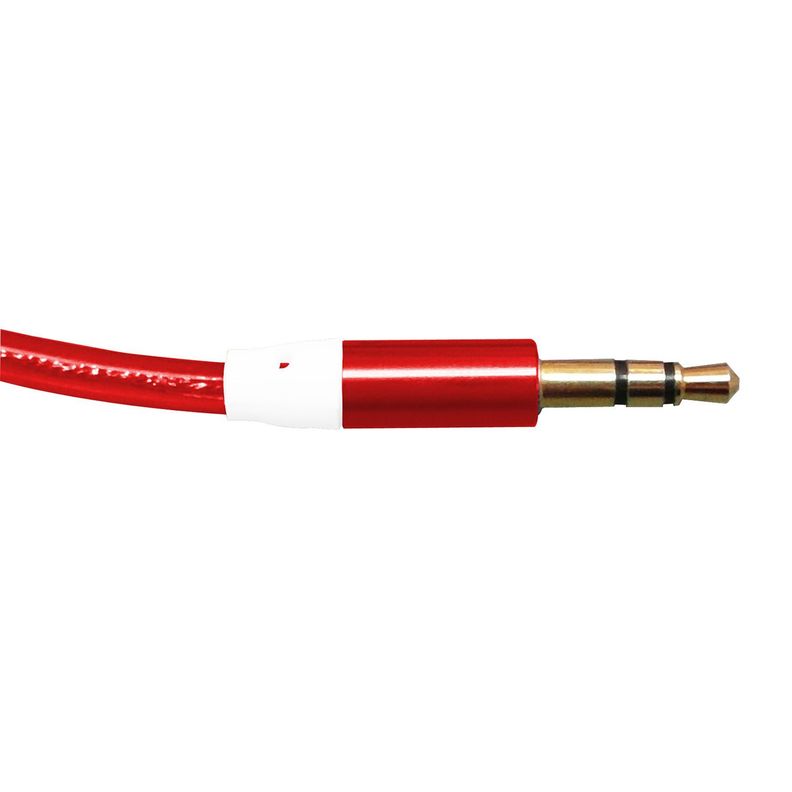 Cable Audio 3.5 a 3.5 Punta Metal Rojo 1 metro-2