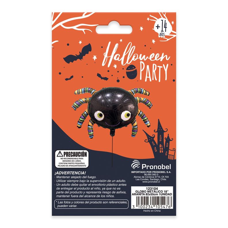 Globo Metálico 82x55 cm Arañita Halloween Big Party-1