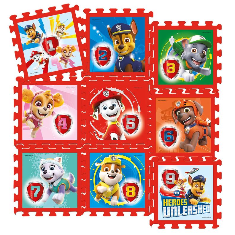 Piso Goma Eva Con Numeros 9 Piezas 30x30 Paw Patrol-1