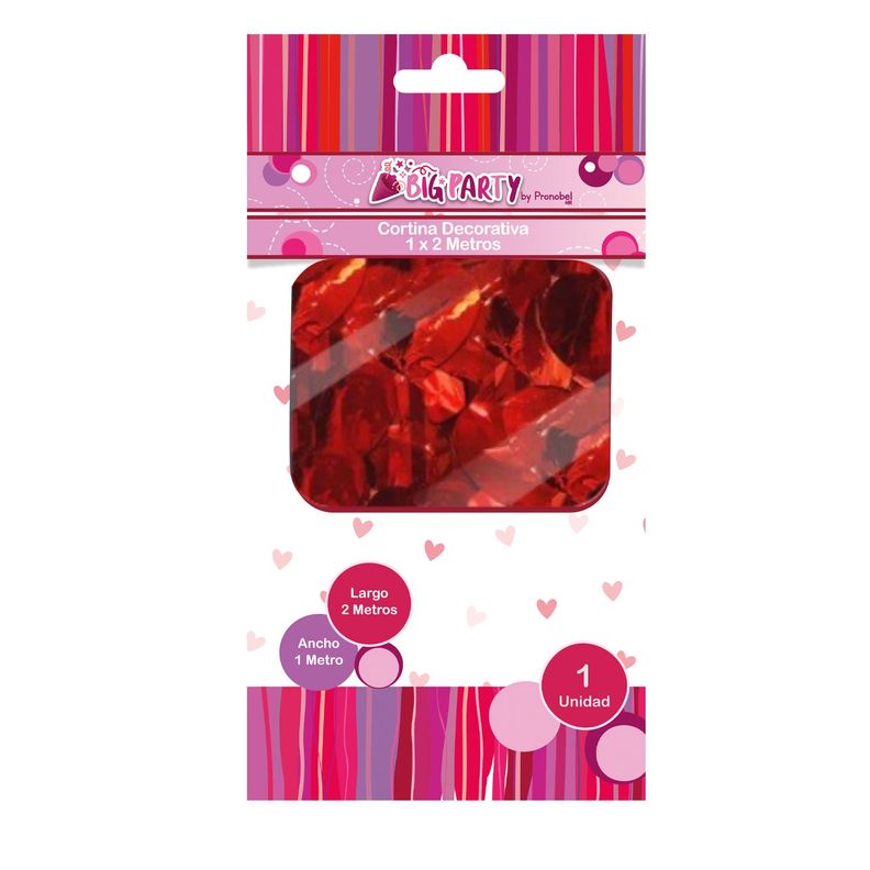 Cortina Decorativa Corazon 1x2 metros San Valentin Big Party-0