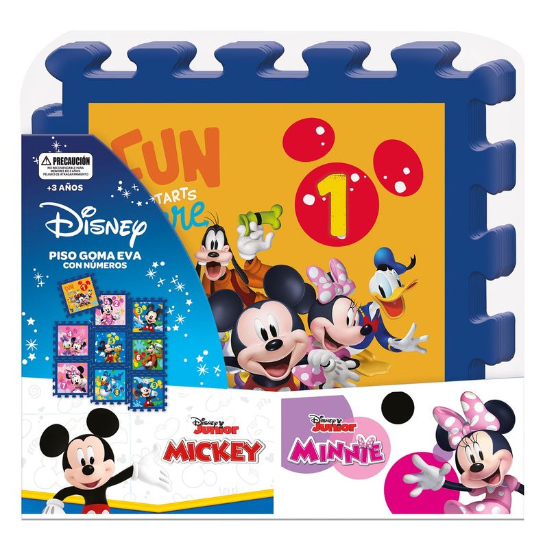 Piso Goma Eva Con Numeros 9 Piezas 30x30 Disney-0