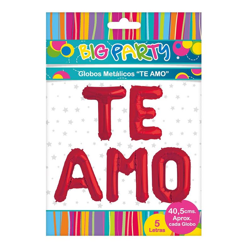 Globo Metalico Te Amo 16" (41Cm Cada Letra)-0