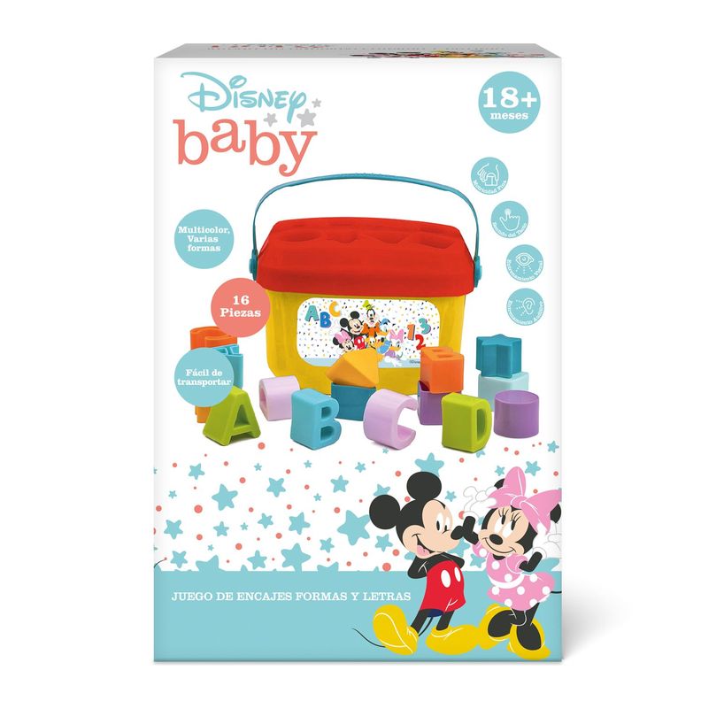 Juego De Encajes Formas y Letras 16 Bloques Disney Baby-0