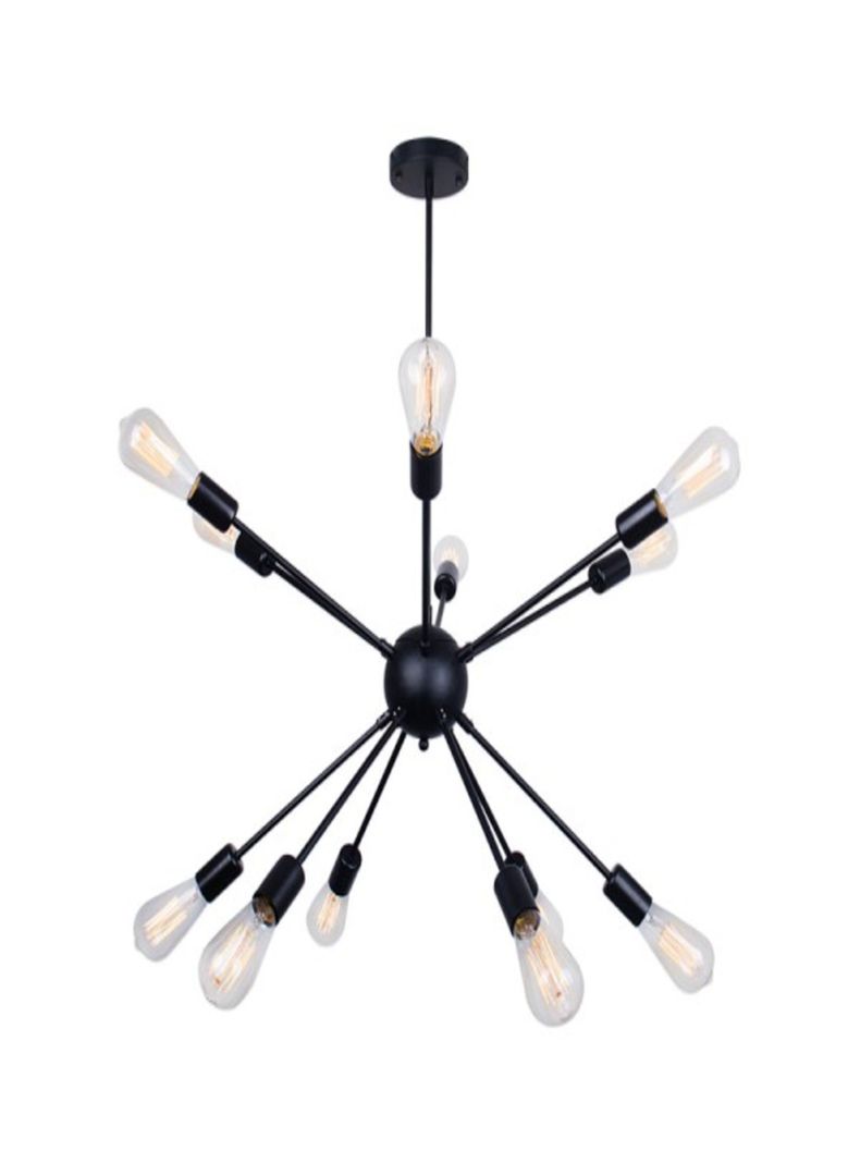Lampara Negra Metalica Vintage Industrial Moderna -0