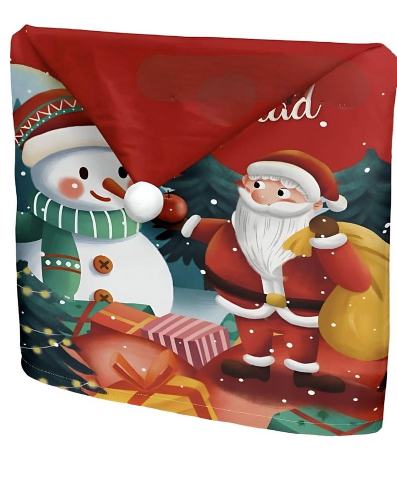 Pack 6 fundas de respaldo de sillas navidad con pompón 25n10-0