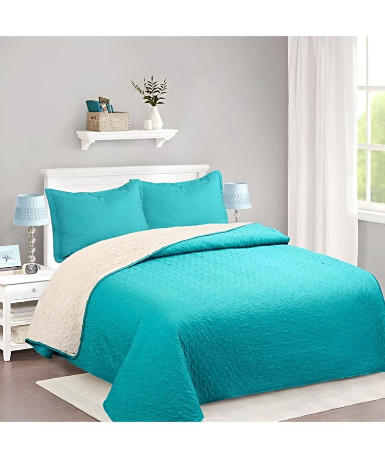 CUBRECAMA QUILT SHERPA INVIERNO PLAZA Y MEDIA C08-2