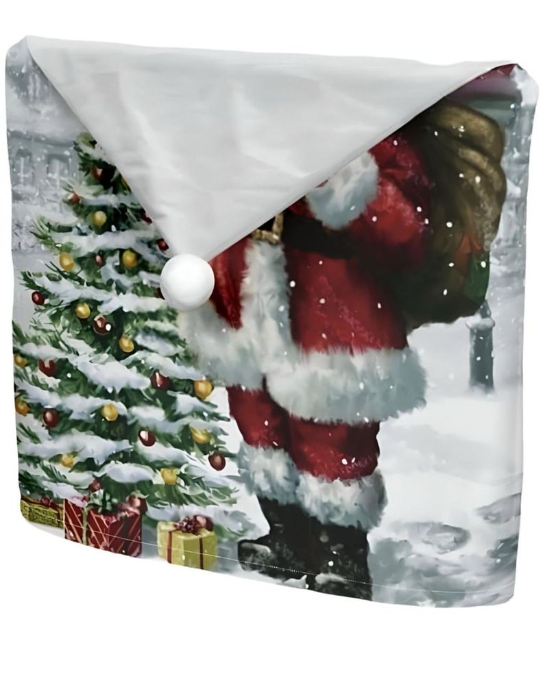 Pack 6 fundas de respaldo de sillas navidad con pompón 25n3-0