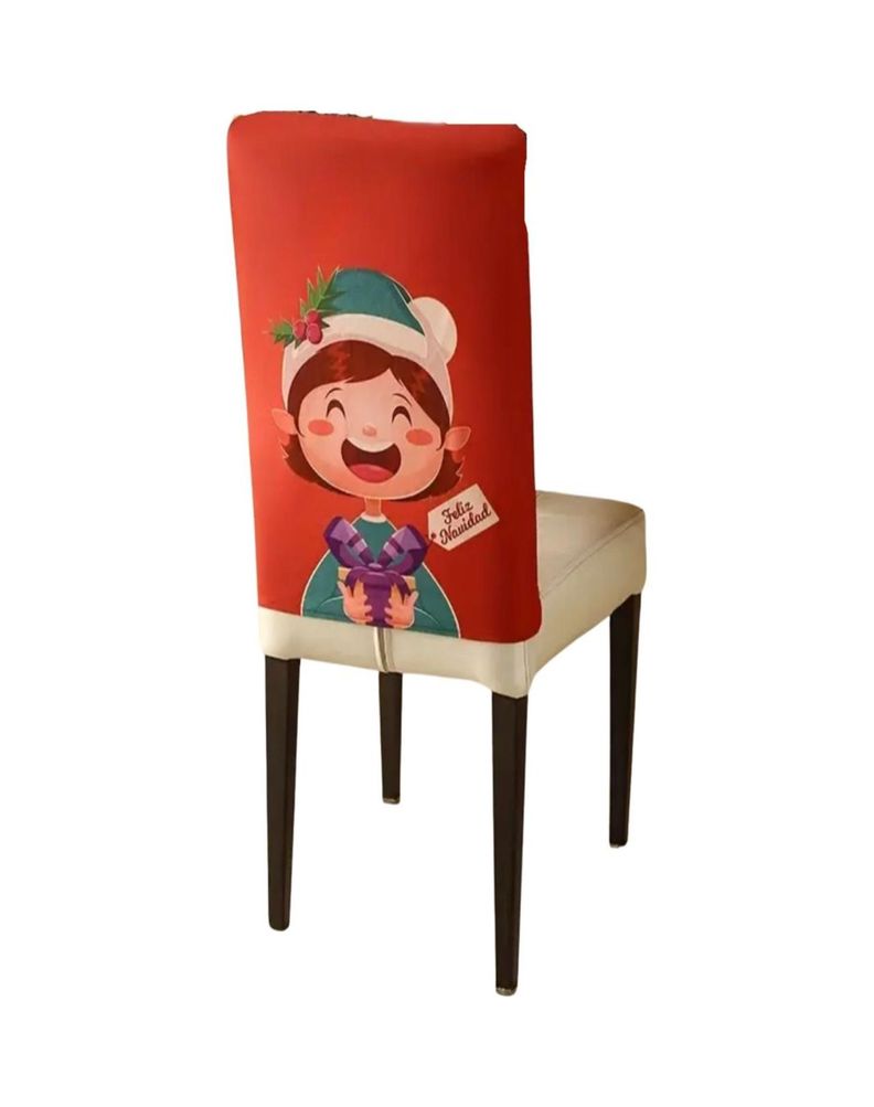 Pack 4 fundas de respaldo de sillas diseño navidad 25n1-1