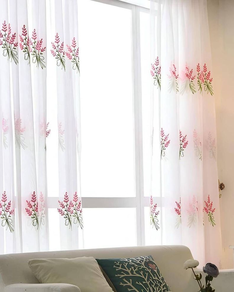 2 panel de Cortina visillo transparente con textura 140x230cm TF12-0
