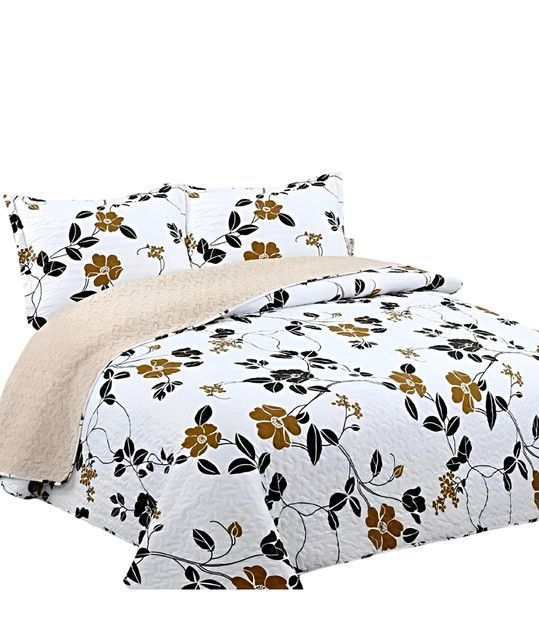 CUBRECAMA QUILT SHERPA INVIERNO PLAZA Y MEDIA C10-1