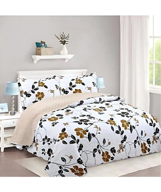 CUBRECAMA QUILT SHERPA INVIERNO PLAZA Y MEDIA C10-2