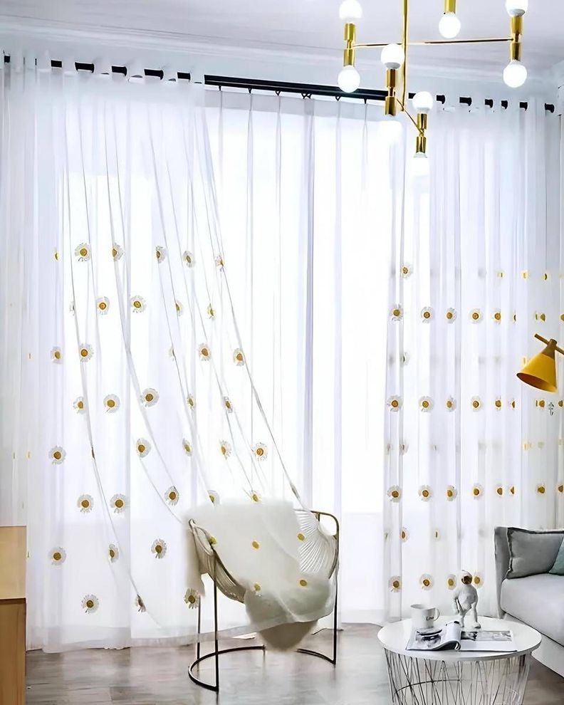 2 panel de Cortina visillo transparente con textura 140x230cm TF16-0