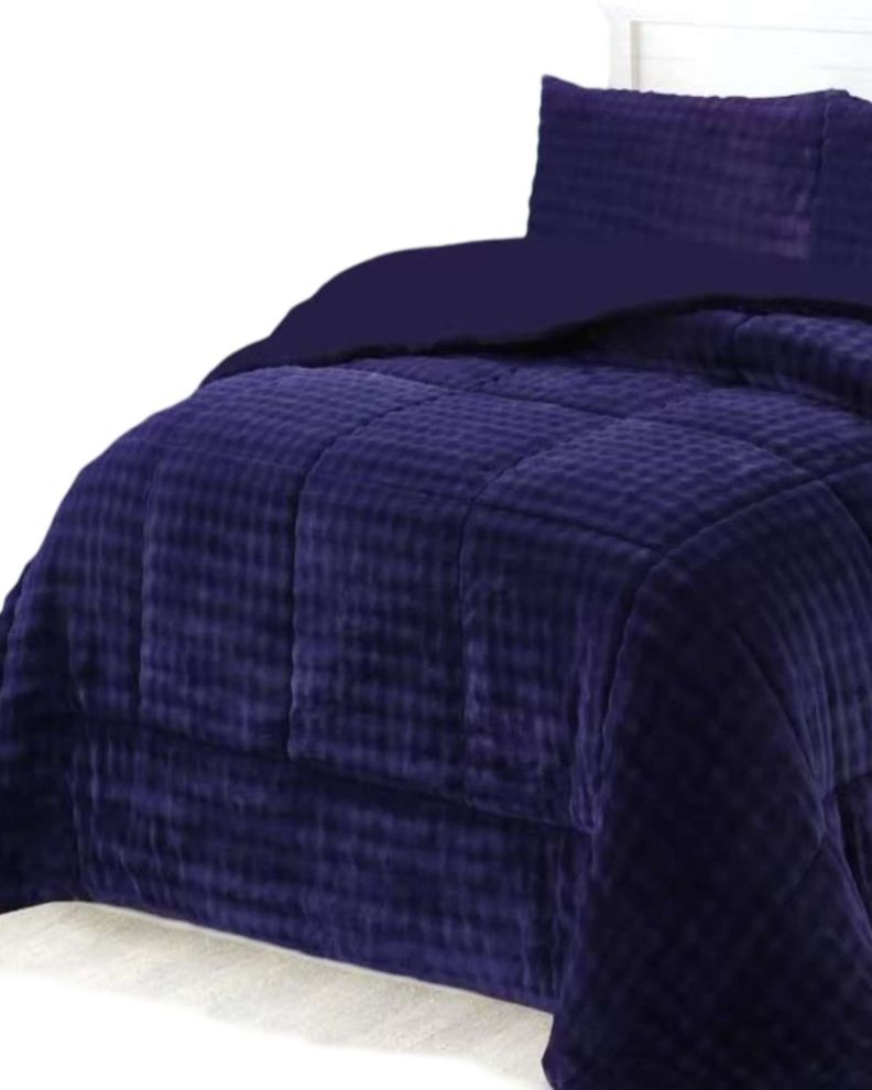CUBRECAMA CON CHIPORRO CON RELIEVE 2P AZUL-1