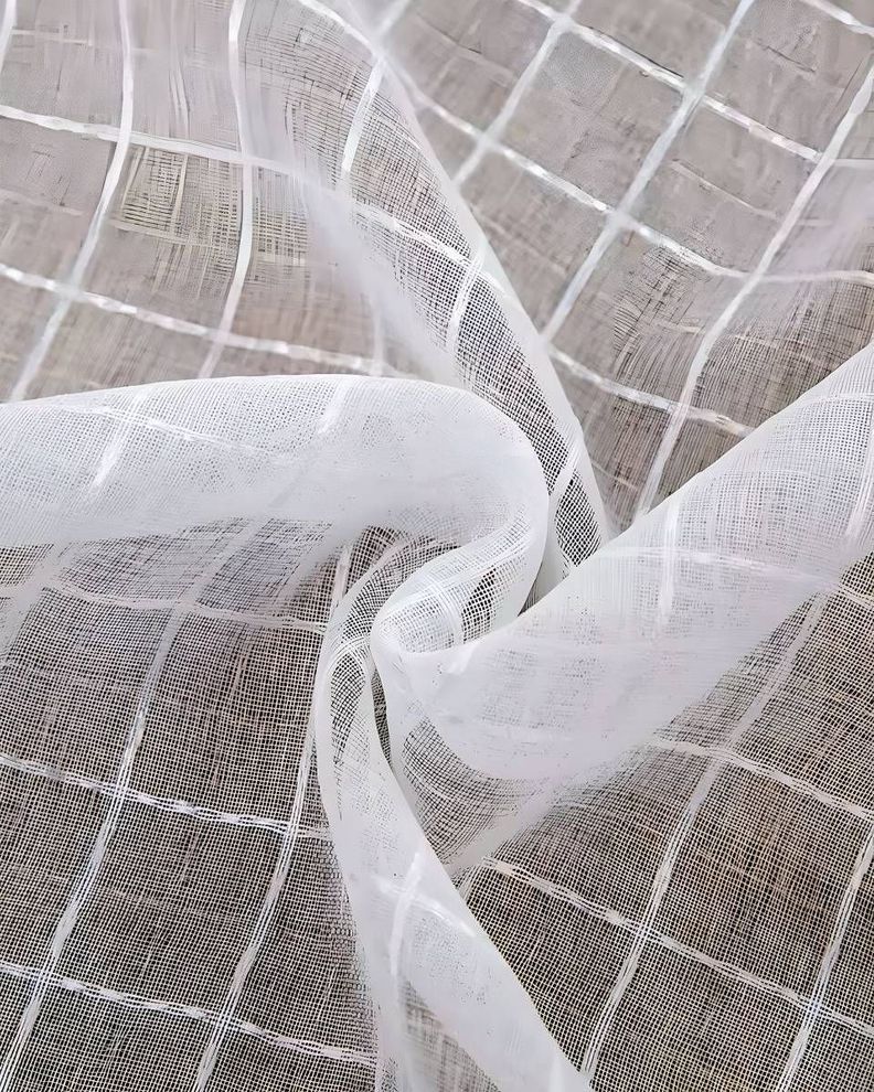2 panel de Cortina visillo transparente con textura 140x230cm S04-1