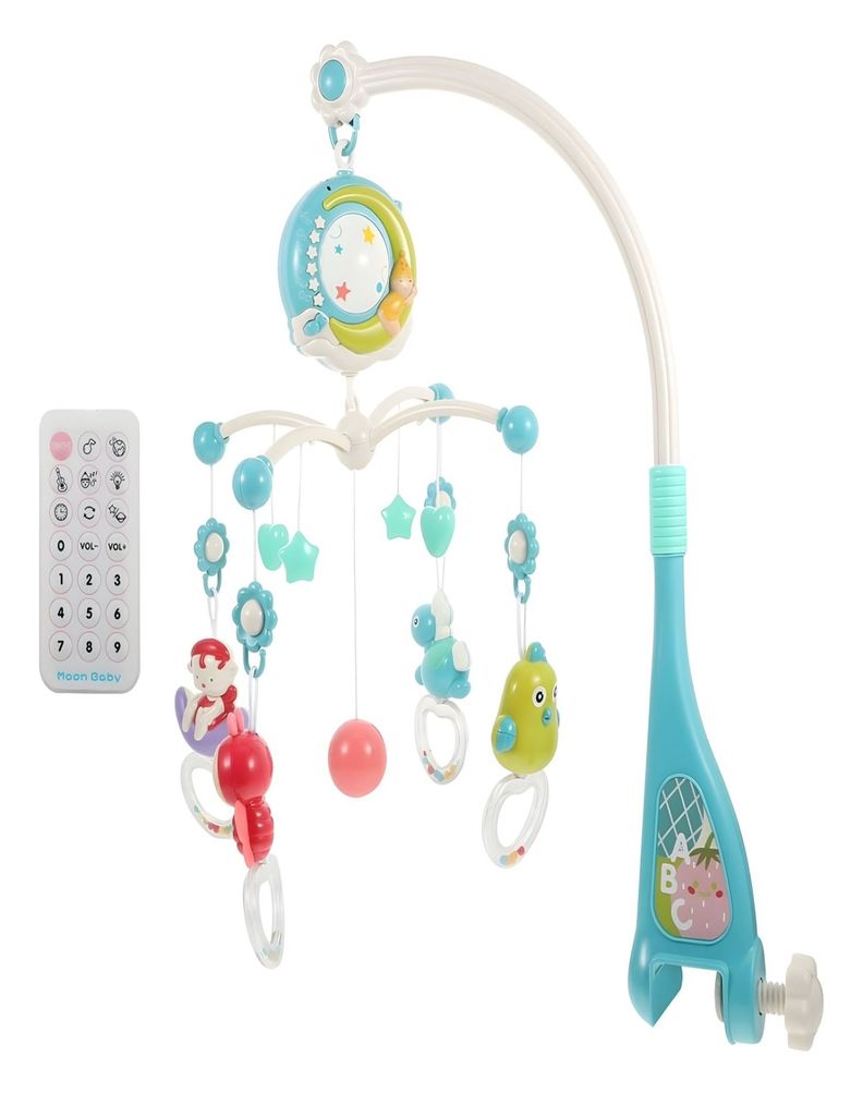 MOVIL MUSICAL Azul cuna bebé con Control y Luz 21n11-0