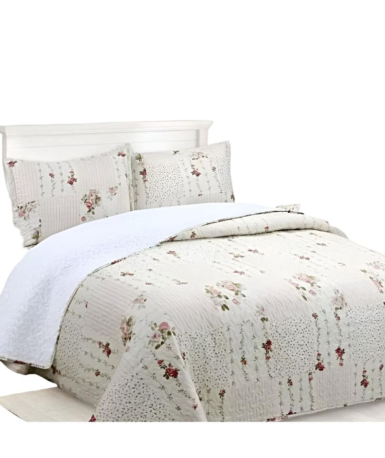 CUBRECAMA QUILT SHERPA INVIERNO PLAZA Y MEDIA C16-1