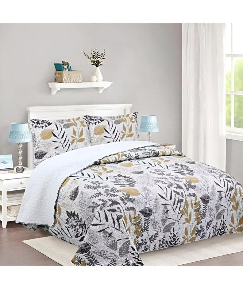 CUBRECAMA QUILT SHERPA INVIERNO PLAZA Y MEDIA C13-2