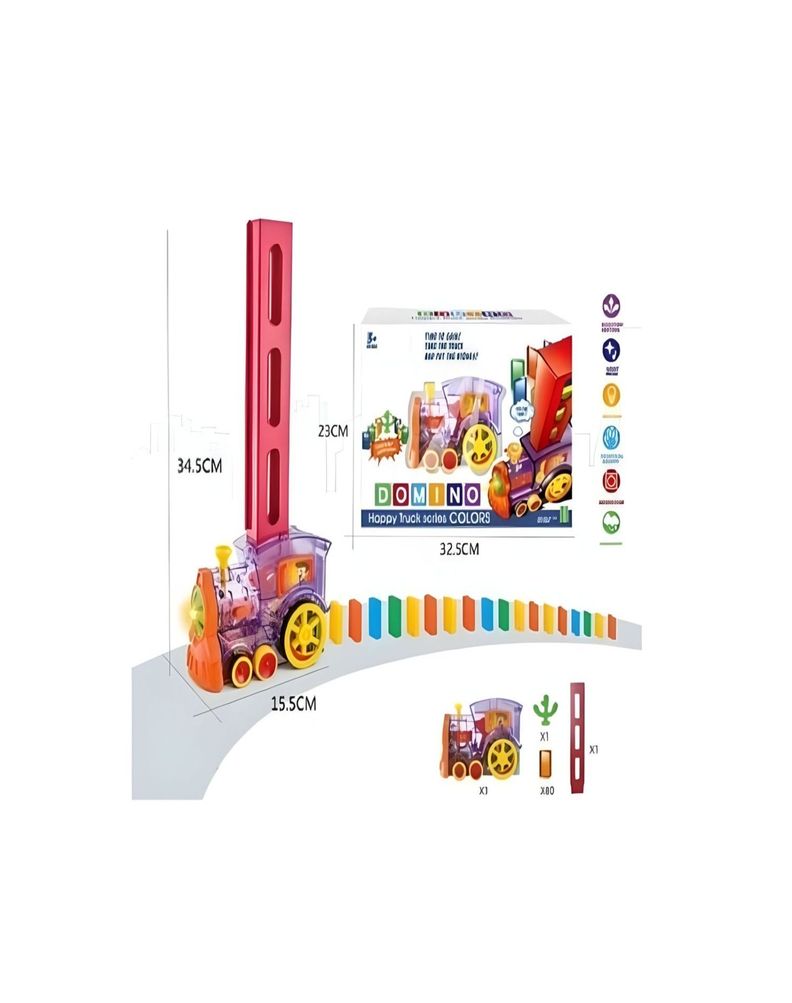 Tren Domino 60 Piezas Juguete Motricidad Bebés-0