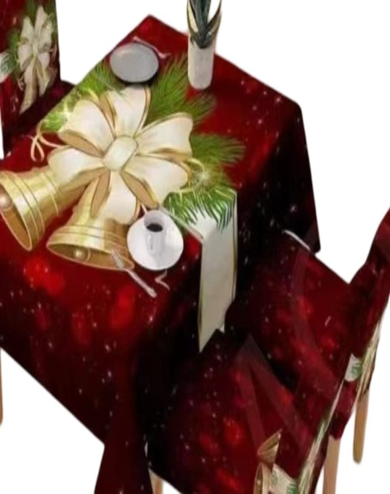 Set Navidad Mantel + 6 Fundas Sillas Decorativas 12O1-1