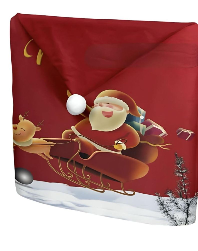 Pack 6 fundas de respaldo de sillas navidad con pompón 25n11-0