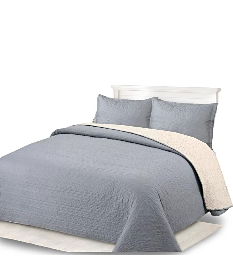 CUBRECAMA QUILT SHERPA INVIERNO PLAZA Y MEDIA C17-0