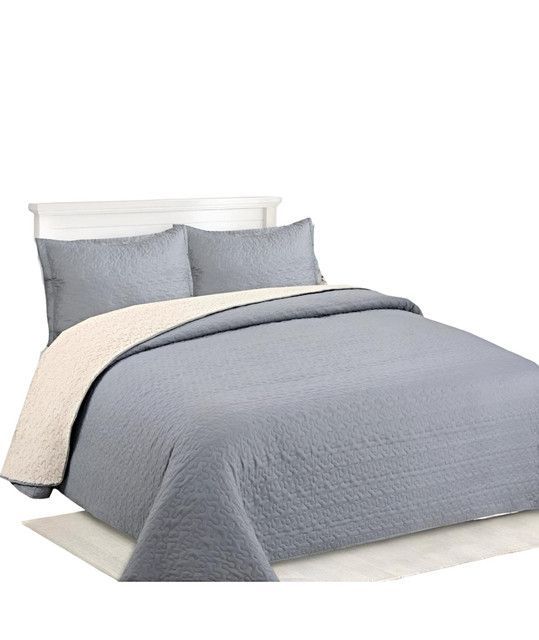 CUBRECAMA QUILT SHERPA INVIERNO PLAZA Y MEDIA C17-1