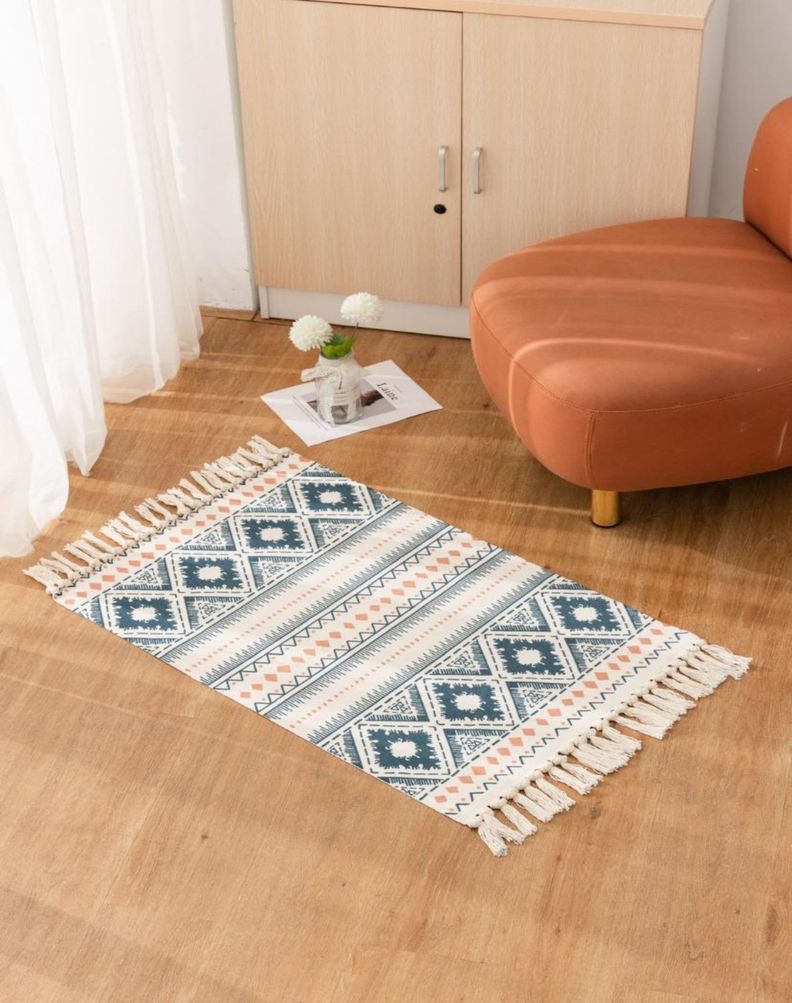 Alfombra de Lino 60x90 cm para Bajada de Cama 4n01-1
