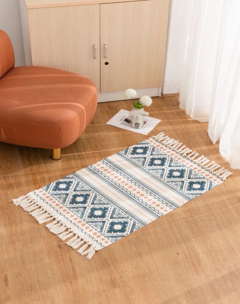 Alfombra de Lino 60x90 cm para Bajada de Cama 4n01-2