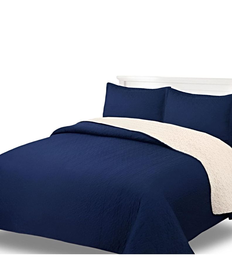 CUBRECAMA QUILT SHERPA INVIERNO PLAZA Y MEDIA C18-0