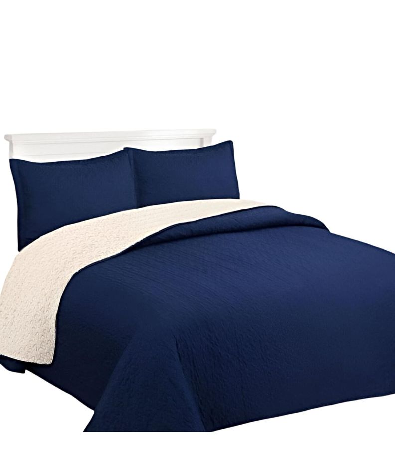 CUBRECAMA QUILT SHERPA INVIERNO PLAZA Y MEDIA C18-1