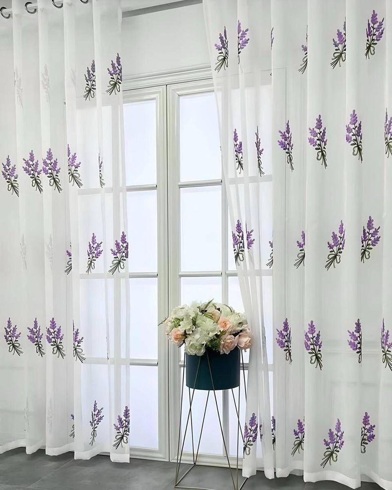 2 panel de Cortina visillo transparente con textura 140x230cm TF09-0