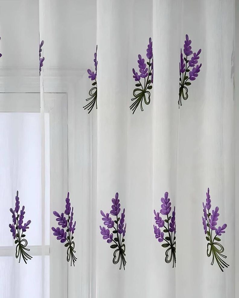 2 panel de Cortina visillo transparente con textura 140x230cm TF09-3