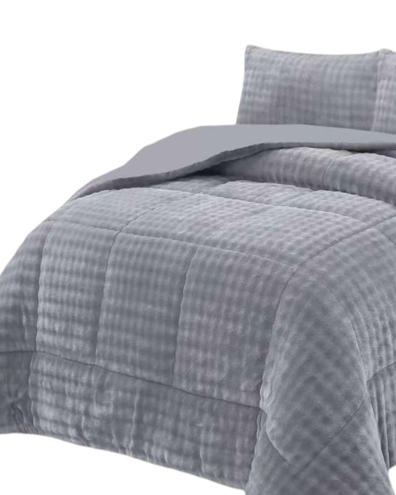 CUBRECAMA CON CHIPORRO CON RELIEVE 2P GRIS-1