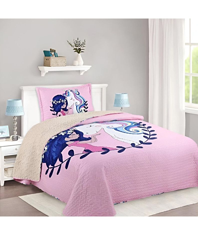 CUBRECAMA QUILT SHERPA INVIERNO PLAZA Y MEDIA C09-2