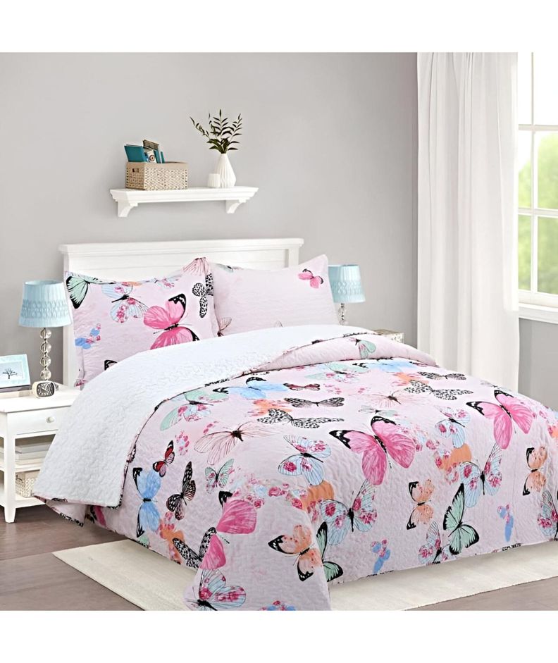 CUBRECAMA QUILT SHERPA INVIERNO PLAZA Y MEDIA C28-1