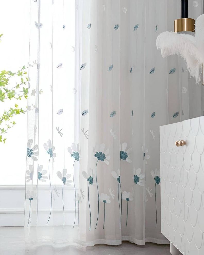 2 panel de Cortina visillo transparente con textura 140x230cm TF11-0