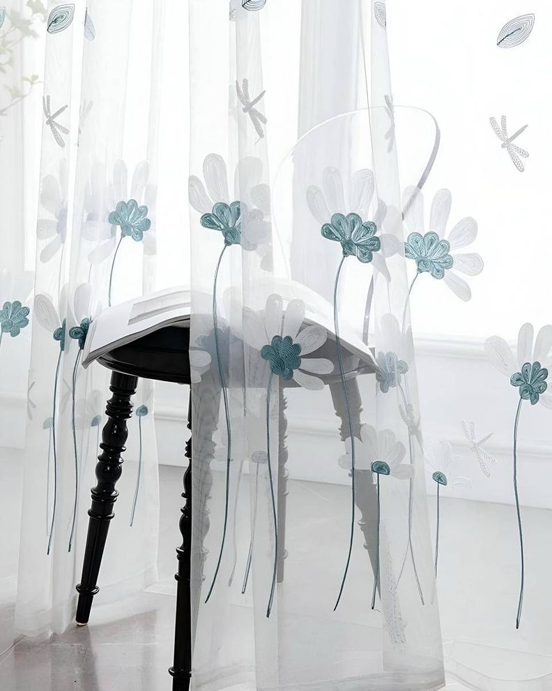 2 panel de Cortina visillo transparente con textura 140x230cm TF11-2